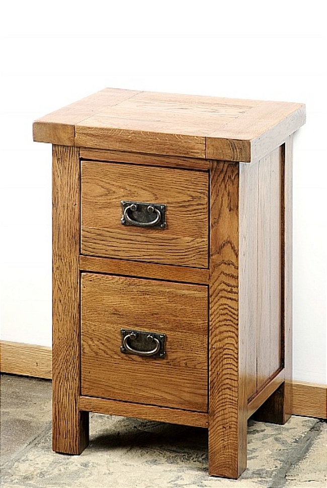 Brooklyn Reclaimed Oak 2 Drawer Bedside Cabinet - Click Image to Close